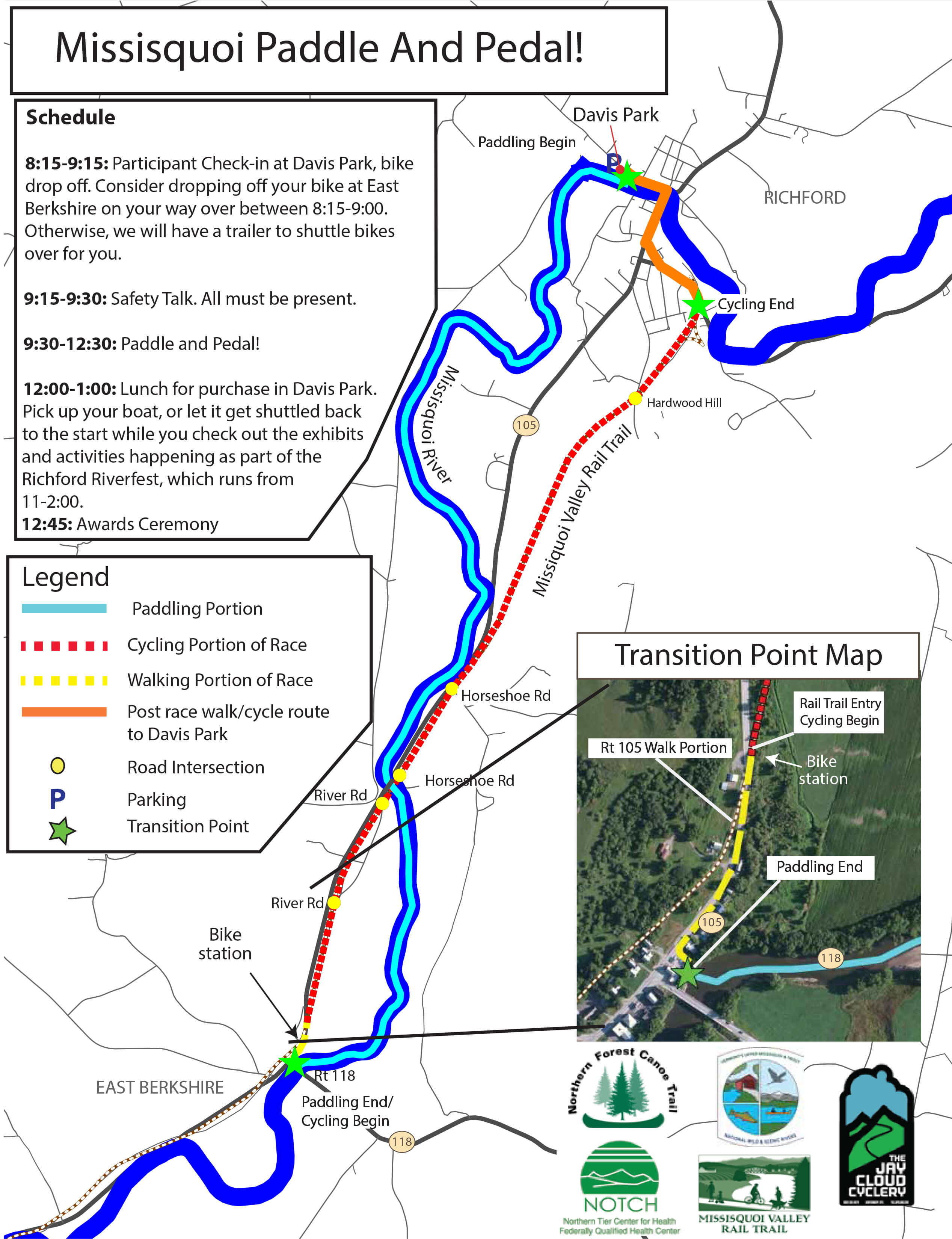 Missisquoi Paddle-Pedal race in northern Vermont