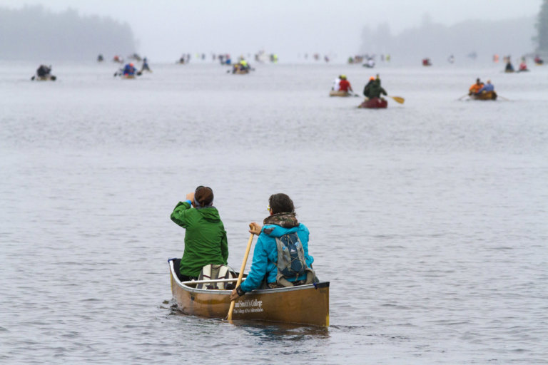 Paddling the 90Miler canoe and kayak race in the Adirondack Park
