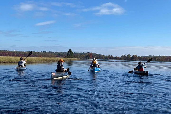 paddlers setting out