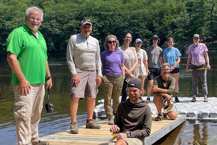 crew on new boat dock