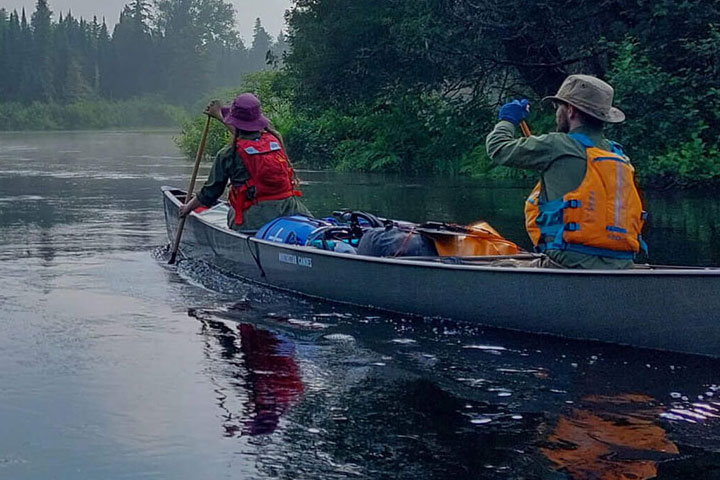 paddlers setting out