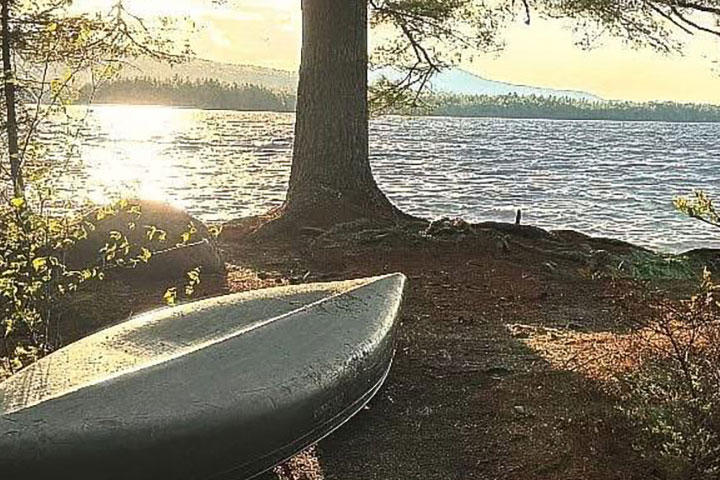 Canoe at sunrise